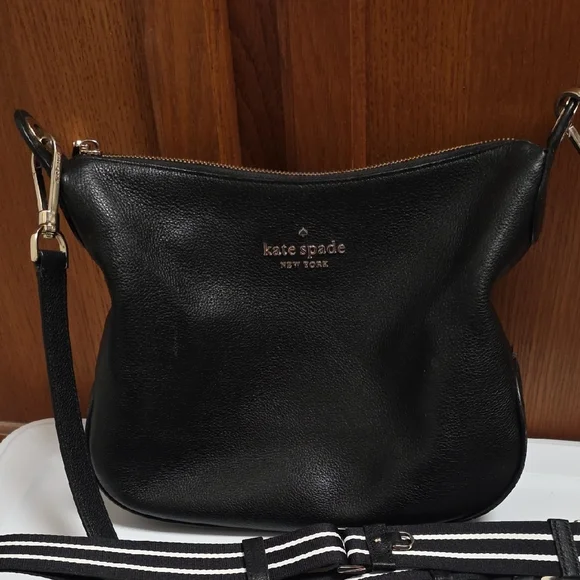 Kate Spade Black Pebbled Leather Crossbody with 2 Different Straps - Picture 4 of 16